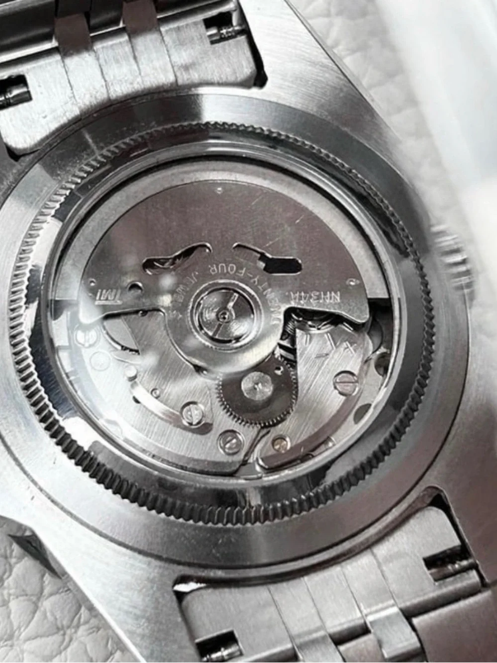 Custom Seiko Black Automatic Date Mod Watch Sub Lume Silver Jubilee Steel